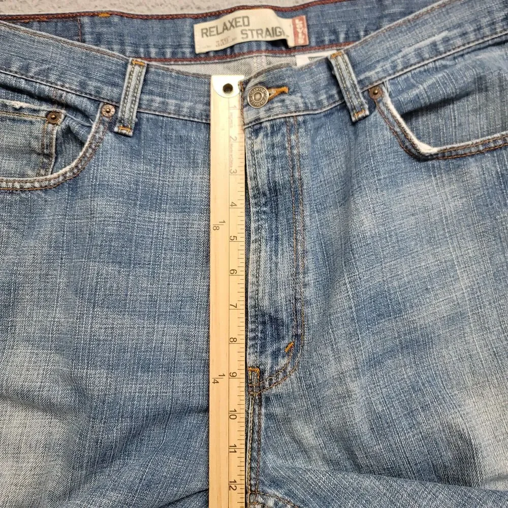 Levis Jeans Mens 38x29* Blue Denim 559 Relaxed Straight Leg Baggy Y2K Distressed